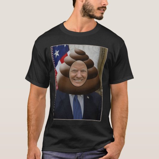 Funny Trump Poop Emoji Head T-shirt (Voorkant)