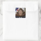 Funny Trump Poop Emoji Head Vierkante Sticker (Tas)