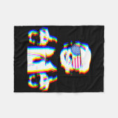 Funny Trump Psychedelic Edm Trippy Vaporwave Techn Fleece Deken (Voorkant (Horizontaal))