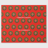 Funny Trump Pucker en Wreated Kerstmis Cadeaupapier (Vlak)