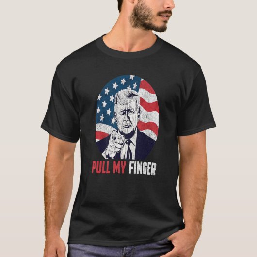 Funny Trump Pull My Finger Fart Joke Graphic Desig T-shirt (Voorkant)