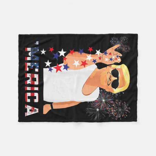 Funny Trump Salt Merica Freedom 4e juli cadeautjes Fleece Deken (Voorkant (Horizontaal))