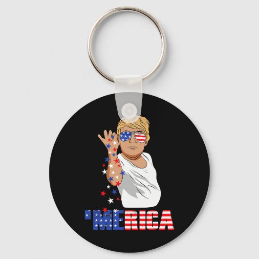 Funny Trump Salt Merica Freedom 4e juli cadeautjes Sleutelhanger (Voorkant)