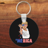 Funny Trump Salt Merica Freedom 4e juli cadeautjes Sleutelhanger (Voorkant)