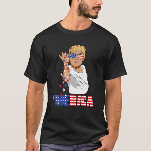 Funny Trump Salt Merica Freedom 4e juli cadeautjes T-shirt (Voorkant)