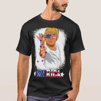 Funny Trump Salt Merica Freedom 4th Of July run  T-shirt