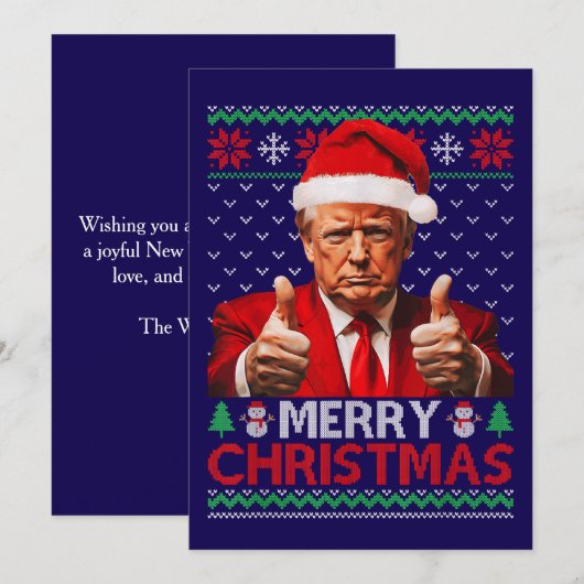 Funny Trump Santa Hat Merry Christmas Ugly Gift Feestdagenkaart (Voorkant / Achterkant)
