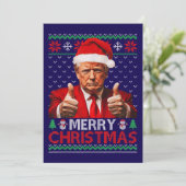 Funny Trump Santa Hat Merry Christmas Ugly Gift Feestdagenkaart (Staand voorkant)