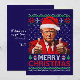 Funny Trump Santa Hat Merry Christmas Ugly Gift Feestdagenkaart