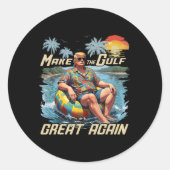 Funny Trump Shirt Make The Gulf Great Trump Mercha Ronde Sticker (Voorkant)