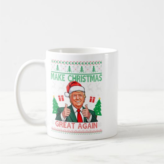 Funny Trump Ugly Xmas Sweater Make Christmas Great Koffiemok (Links)
