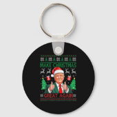 Funny Trump Ugly Xmas Sweater Make Christmas Great Sleutelhanger (Voorkant)