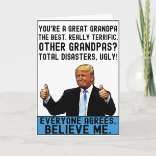 Funny Trump Vaderdag Gift for Grandpa Kaart