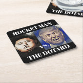 Funny Trump Versus Kim Jong Un Bar Onderzetters (Schuin)