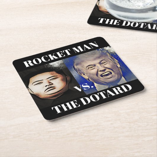Funny Trump Versus Kim Jong Un Bar Onderzetters (Schuin)