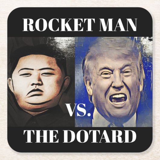 Funny Trump Versus Kim Jong Un Bar Onderzetters (Voorkant)