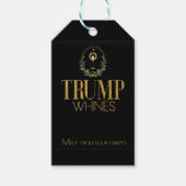 Funny Trump Whines Black Wine Cadeaulabel (Voorkant)