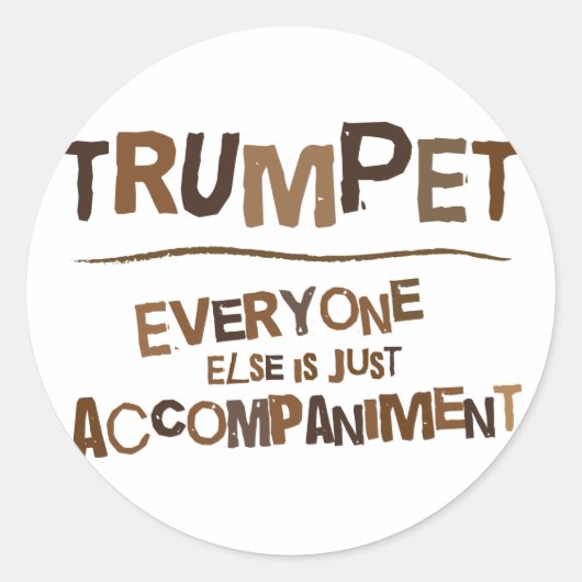 Funny Trumpet Gift Ronde Sticker (Voorkant)