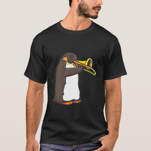 Funny Trumpet Player Penguin Shirt voor Marching B (Voorkant)
