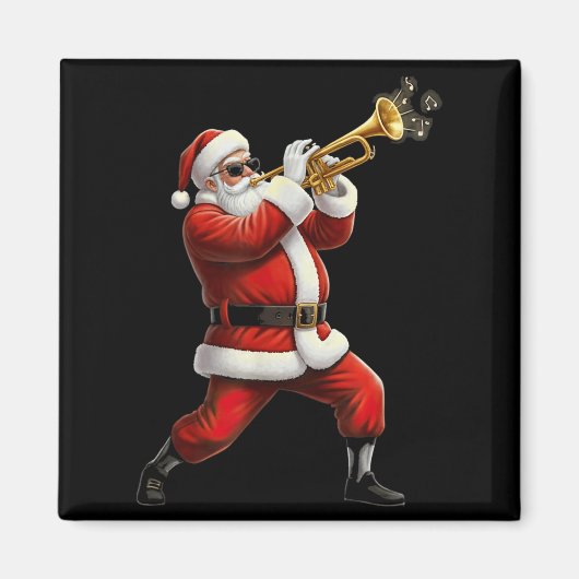 Funny Trumpet Santa Christmas Graphic Player Trump Magneet (Voorkant)