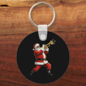 Funny Trumpet Santa Christmas Graphic Player Trump Sleutelhanger (Voorkant)