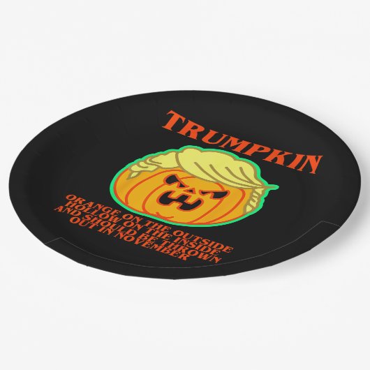 Funny Trumpkin Papieren Bordje (Gekanteld)