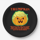Funny Trumpkin Papieren Bordje (Voorkant)