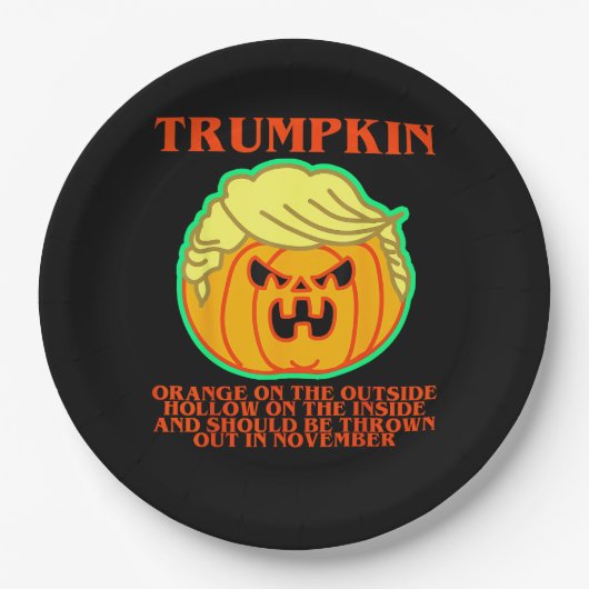 Funny Trumpkin Papieren Bordje (Voorkant)