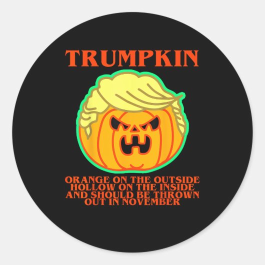 Funny Trumpkin Ronde Sticker (Voorkant)