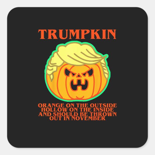 Funny Trumpkin Vierkante Sticker (Voorkant)