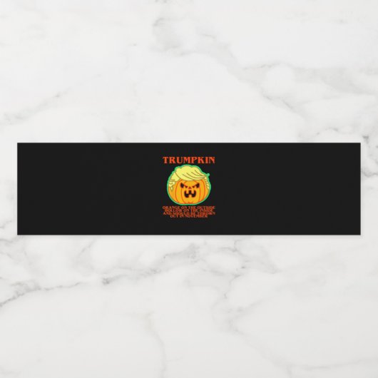 Funny Trumpkin Waterfles Etiket (Enkel label)