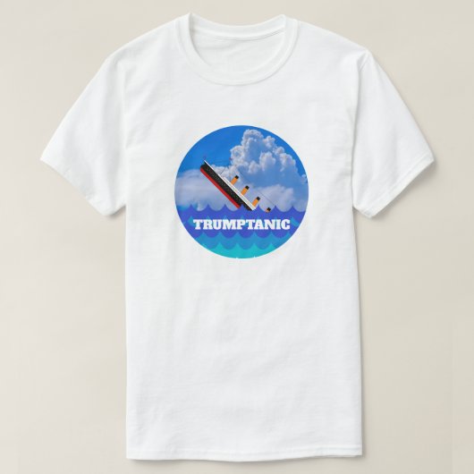 Funny "Trumptanic" met Sinking Ship T-shirt (Design voorkant)