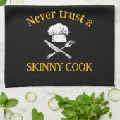 Funny Trust nooit Skinny Cook Yellow Black Play Theedoek (Gevouwen)