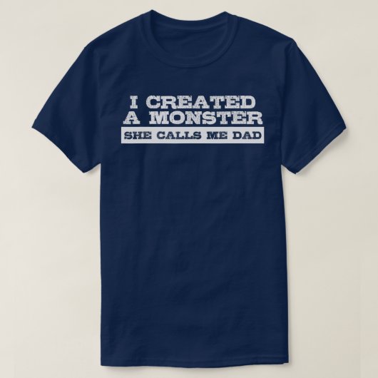 Funny Tshirt Gift voor papa van Daughter First Fat (Design voorkant)