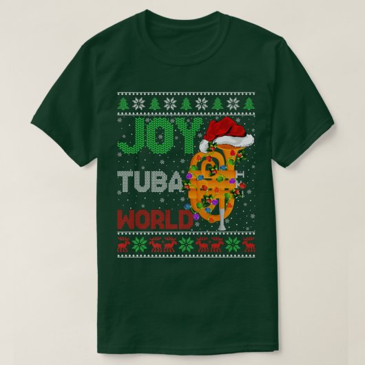 Funny Tuba Music Lover Ulgy Joy Tuba World Christm T-shirt (Design voorkant)