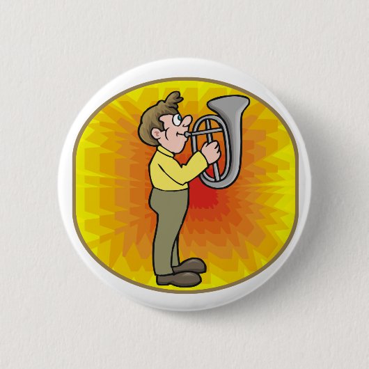 Funny Tuba Player Button (Voorkant)