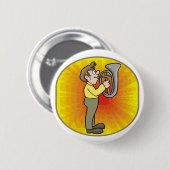 Funny Tuba Player Button (Voorkant /achterkant)