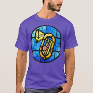 Funny Tuba Shirt Glas in lood Art Music Boys Girl