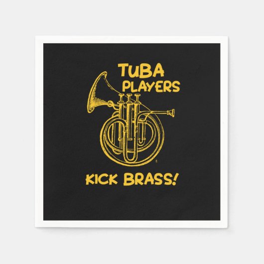 Funny Tuba speelt Kick Brass Musician Music Inster Servet (Voorkant)