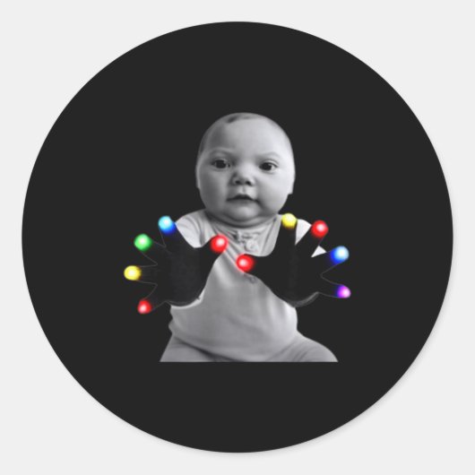 Funny Tuff Baby Ai Gloving Meme Ronde Sticker (Voorkant)