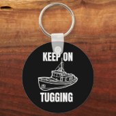Funny Tug Boat Captain Graphic  Sleutelhanger (Voorkant)