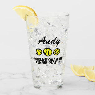 Funny tumbler glass gift voor okayest tennis playe
