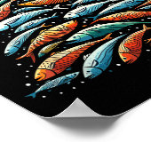 Funny Tuna Fish Christmas Tree Santa Claus Xmas Fi Poster (Hoek)