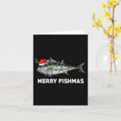 Funny Tuna Fish Kerstkerstkerstkerstmis Xmas Fishe Kaart (Gele Bloem)
