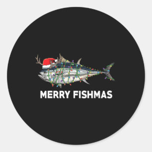 Funny Tuna Fish Kerstkerstkerstkerstmis Xmas Fishe Ronde Sticker