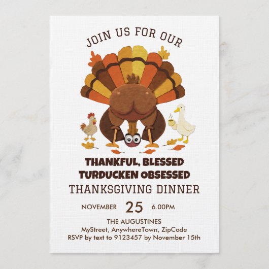 Funny Turducken Thanksgiving Dinner Kaart (Voorkant)