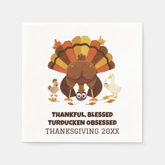 Funny Turducken Thanksgiving Servet (Voorkant)