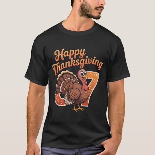 Funny Turkey 67th Birthday Thanksgiving Shirt | Go (Voorkant)