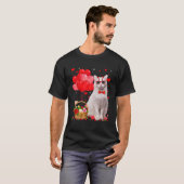 Funny Turkey Angora Cat Heart Valentijn Cat Lover T-shirt (Voorkant volledig)