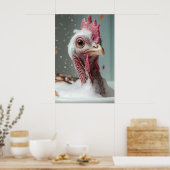 Funny Turkey Bubble Bath Art, Farmhouse Bathroom Poster (Keuken)